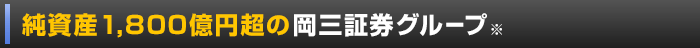 純資産1,000億円超の岡三証券グループ※