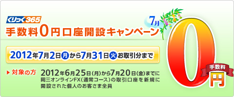 くりっく365口座開設手数料0円キャンペーン