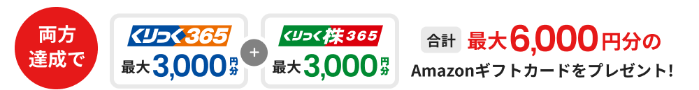 両方達成で合計最大6,000円分のAmazonギフトカードをプレゼント！