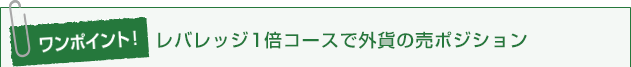 ワンポイント！レバレッジ1倍コースで外貨の売ポジション