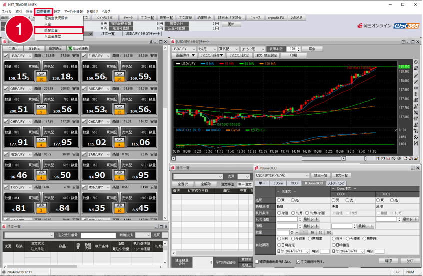 NET_TRADER 365FX画面の画像