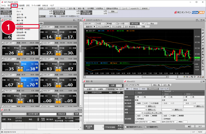 NET_TRADER 365FX画面の画像