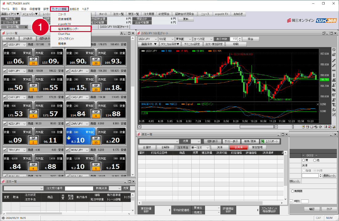 NET_TRADER 365FX画面の画像