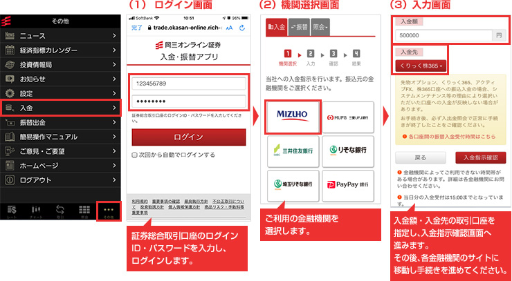 スマートフォンからのお手続き手順