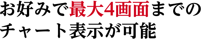 お好みで最大4画面までのチャート表示が可能