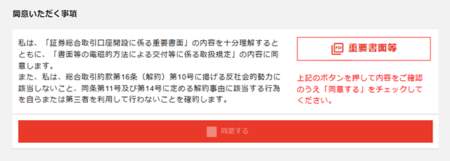 同意事項についての確認