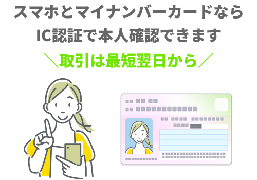 スマホとマイナンバーカードならIC認証で本人確認できます。