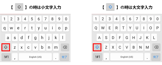 大文字・小文字切替ボタン